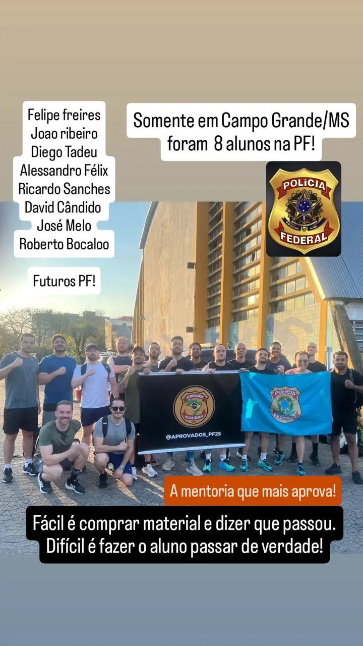 8 alunos na PF só em Campo Grande/MS
